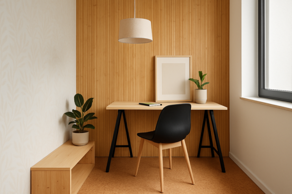 Revestimentos Flexíveis e Leves para Decoração Sustentável em Home Offices Minimalistas